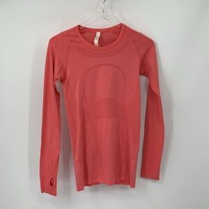 Lululemon Swiftly Tech long sleeve crew shirt top pink athletic thumb women 6